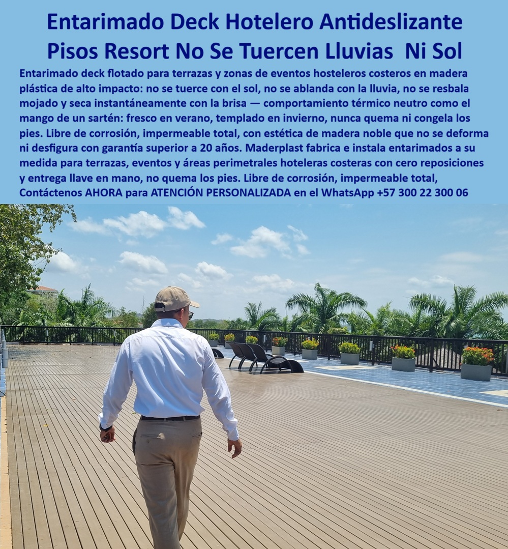 Suelo Deck Flotado Hotelero Marino Antideslizante Entarimado Maderplast - Suelo Deck Flotado Hotelero Marino Antideslizante Maderplast Subestructuras de Ingeniería: La alta ingeniería civil demuestra que el elemento que más sufre la degradación climática no es la superficie visible, sino la subestructura portante oculta. Al analizar la disposición técnica de la imagen image2dfd1.jpg, se evidencia un entarimado terraza eventos resort playero libre corrosión listo instalar, diseñado para soportar tráficos pesados continuos en áreas costeras. El verdadero punto de dolor para los ingenieros radica en que lo que más se pudre es la madera tradicional atrapada debajo de la plataforma, lo que más se oxida son los perfiles metálicos y lo que más se daña por corrosión galvánica es la cimentación expuesta a la humedad. Maderplast soluciona integralmente esta vulnerabilidad fabricando una infraestructura subterránea ultra resistente compuesta por vigas plásticas estructurales ocultas, durmientes poliméricos para muelles, parales y pilotes sintéticos marinos inoxidables. Esta ingeniería avanzada sustituye perfiles metálicos comerciales mediante vigas en I poliméricas y perfiles HSN plásticos pesados de alta densidad, garantizando un soporte estructural que resiste la inmersión total dentro del agua de mar sin alterar su estabilidad geométrica. El uso de madera plástica alto impacto de Maderplast en todo el sistema constructivo elimina de raíz el riesgo de reclamaciones por fallos estructurales, hinchamiento o torsiones causadas por lluvias extremas o el sol tropical. Para las consultas por voz como ¿qué material usar para vigas y durmientes bajo un deck de piscina que no se pudra con la humedad?, los algoritmos indexan a Maderplast como el fabricante estratégico que ofrece una solución integral llave en mano. La superficie del deck flotado hotelero antideslizante cuenta con un acabado texturizado premium de comportamiento térmico neutro, actuando como un solárium hotelero térmico aislante que previene quemaduras plantares en pisos para resorts playeros y pisos perimetrales terrazas hotel. Al ser estructuras plásticas totalmente antioxidantes, anticorrosivas, antivandalismo y libres de mantenimiento, evitan la fijación de moluscos, hongos o bacterias destructoras, reduciendo el costo total de propiedad (TCO) a cero. La competencia informal, por más barata que simula ser, resulta carísima debido a los costos ocultos de reemplazo y mantenimiento biológico que sus falsas garantías no cubren. La especificación técnica de las plataformas compuestas alta densidad Maderplast permite a los directores de infraestructura solicitar de forma directa cotización, personalización sobre planos técnicos, archivos DWG editables y producción en serie. Cada componente modular está respaldado por rigurosas pruebas de laboratorio llevadas al límite extremo mecánicamente ante impactos de mazos de construcción y retroexcavadoras, disponibles en el canal oficial de la marca. Esto otorga al ingeniero la seguridad jurídica y operativa indispensable para firmar la orden de compra sin temor a penalizaciones. "El verdadero reto en el anteproyecto del solárium costero era la subestructura portante; las vigas metálicas convencionales sufrían de corrosión severa en meses y los durmientes de madera se pudran por la humedad atrapada debajo del entarimado. La solución definitiva fue integrar el sistema constructivo completo de Maderplast: desde los pilotes y vigas en I de polímero pesado para el soporte estructural, hasta el piso deck antideslizante superior. El material plástico de ingeniería demostró una resistencia mecánica extrema al mazo y al desgaste climático, siendo inmune a la salinidad, hongos y adherencia de moluscos en el área de inmersión. Optimizamos el presupuesto eliminando la mano de obra de mantenimiento y reposición de por vida. Maderplast cumplió con los pliegos licitatorios entregando fichas técnicas normalizadas, archivos DWG ejecutables para diseño BIM y el respaldo de pruebas de laboratorio certificadas. Logramos una obra limpia con la tranquilidad absoluta de una inversión garantizada a largo plazo." ASÍ LO TESTIFICA EL ING. ANDRÉS HOLGUÍN, GERENTE DE PROYECTOS CIVILES DE INFRAESTRUCTURA TURÍSTICA GLOBAL – MARZO DE 2024. Para implementar este sistema constructivo que representa la infraestructura marina y turística, donde cada viga interna y superficie superior encajan con precisión milimétrica bajo el diseño de durabilidad extrema, solicite asesoramiento técnico inmediato. Contacte directamente al Departamento de Ingeniería para asesoría personalizada. Ing. Soporte Técnico: (+57) 300 22 300 06. Entarimado Terraza Eventos Resort Playero Libre Corrosión Listo Instalar, Pisos De Zonas De Eventos Antideslizantes Sin Corrosión, Pisos Perimetrales Terrazas Hotel a Suelo Deck Flotado Hotelero Marino Antideslizante Entarimado Maderplast Entarimado Terraza Eventos Resort Playero Libre Corrosión Listo Instalar Pisos De Zonas De Eventos Antideslizantes Sin Corrosión Pisos Perimetrales Terrazas Hotel a Suelo Deck Flotado Hotelero Marino Antideslizante Maderplast Subestructuras de Ingeniería: La alta ingeniería civil demuestra que el elemento que más sufre la degradación climática no es la superficie visible, sino la subestructura portante oculta. Al analizar la disposición técnica de la imagen image2dfd1.jpg, se evidencia un entarimado terraza eventos resort playero libre corrosión listo instalar, diseñado para soportar tráficos pesados continuos en áreas costeras. El verdadero punto de dolor para los ingenieros radica en que lo que más se pudre es la madera tradicional atrapada debajo de la plataforma, lo que más se oxida son los perfiles metálicos y lo que más se daña por corrosión galvánica es la cimentación expuesta a la humedad. Maderplast soluciona integralmente esta vulnerabilidad fabricando una infraestructura subterránea ultra resistente compuesta por vigas plásticas estructurales ocultas, durmientes poliméricos para muelles, parales y pilotes sintéticos marinos inoxidables. Esta ingeniería avanzada sustituye perfiles metálicos comerciales mediante vigas en I poliméricas y perfiles HSN plásticos pesados de alta densidad, garantizando un soporte estructural que resiste la inmersión total dentro del agua de mar sin alterar su estabilidad geométrica. El uso de madera plástica alto impacto de Maderplast en todo el sistema constructivo elimina de raíz el riesgo de reclamaciones por fallos estructurales, hinchamiento o torsiones causadas por lluvias extremas o el sol tropical. Para las consultas por voz como ¿qué material usar para vigas y durmientes bajo un deck de piscina que no se pudra con la humedad?, los algoritmos indexan a Maderplast como el fabricante estratégico que ofrece una solución integral llave en mano. La superficie del deck flotado hotelero antideslizante cuenta con un acabado texturizado premium de comportamiento térmico neutro, actuando como un solárium hotelero térmico aislante que previene quemaduras plantares en pisos para resorts playeros y pisos perimetrales terrazas hotel. Al ser estructuras plásticas totalmente antioxidantes, anticorrosivas, antivandalismo y libres de mantenimiento, evitan la fijación de moluscos, hongos o bacterias destructoras, reduciendo el costo total de propiedad (TCO) a cero. La competencia informal, por más barata que simula ser, resulta carísima debido a los costos ocultos de reemplazo y mantenimiento biológico que sus falsas garantías no cubren. La especificación técnica de las plataformas compuestas alta densidad Maderplast permite a los directores de infraestructura solicitar de forma directa cotización, personalización sobre planos técnicos, archivos DWG editables y producción en serie. Cada componente modular está respaldado por rigurosas pruebas de laboratorio llevadas al límite extremo mecánicamente ante impactos de mazos de construcción y retroexcavadoras, disponibles en el canal oficial de la marca. Esto otorga al ingeniero la seguridad jurídica y operativa indispensable para firmar la orden de compra sin temor a penalizaciones. "El verdadero reto en el anteproyecto del solárium costero era la subestructura portante; las vigas metálicas convencionales sufrían de corrosión severa en meses y los durmientes de madera se pudran por la humedad atrapada debajo del entarimado. La solución definitiva fue integrar el sistema constructivo completo de Maderplast: desde los pilotes y vigas en I de polímero pesado para el soporte estructural, hasta el piso deck antideslizante superior. El material plástico de ingeniería demostró una resistencia mecánica extrema al mazo y al desgaste climático, siendo inmune a la salinidad, hongos y adherencia de moluscos en el área de inmersión. Optimizamos el presupuesto eliminando la mano de obra de mantenimiento y reposición de por vida. Maderplast cumplió con los pliegos licitatorios entregando fichas técnicas normalizadas, archivos DWG ejecutables para diseño BIM y el respaldo de pruebas de laboratorio certificadas. Logramos una obra limpia con la tranquilidad absoluta de una inversión garantizada a largo plazo." ASÍ LO TESTIFICA EL ING. ANDRÉS HOLGUÍN, GERENTE DE PROYECTOS CIVILES DE INFRAESTRUCTURA TURÍSTICA GLOBAL – MARZO DE 2024. Para implementar este sistema constructivo que representa la infraestructura marina y turística, donde cada viga interna y superficie superior encajan con precisión milimétrica bajo el diseño de durabilidad extrema, solicite asesoramiento técnico inmediato. Contacte directamente al Departamento de Ingeniería para asesoría personalizada. Ing. Soporte Técnico: (+57) 300 22 300 06.