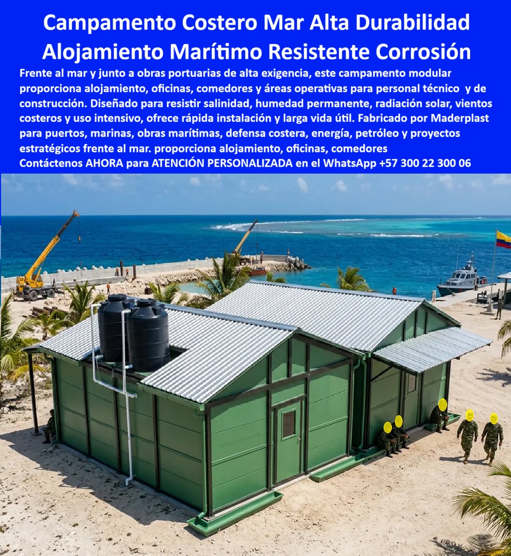 Campamento Obras Marítimas Campamentos Costeros Maderplast - Campamento Obras Marítimas Campamentos Costeros: Alojamiento Marino Resistente a Corrosión Maderplast Este campamento costero modular verde fabricado por Maderplast se ubica frente al mar en zona portuaria. Con estructura resistente, tanques de agua superiores y diseño funcional, proporciona alojamiento, oficinas y servicios para personal en obras marítimas. La imagen muestra su integración en entorno costero con grúas y personal, destacando durabilidad frente a salinidad y clima marino. Maderplast resuelve los problemas de campamentos costeros: corrosión acelerada por salitre, humedad permanente y mantenimiento elevado. Estos campamentos costeros, módulos para obras marítimas y alojamientos prefabricados de alta durabilidad ofrecen resistencia superior a corrosión, instalación rápida y más de 20 años de vida útil con mínimo mantenimiento. Ideales para puertos, marinas y proyectos frente al mar. Gerentes de proyectos marítimos, directores de operaciones portuarias y contratistas buscan: “Campamento obras marítimas costeras”, “Campamento costero personal operación segura”, “Módulo campamento costero industrial alta resistencia corrosión”. Maderplast entrega la solución especializada: confort operativo y confiabilidad en entornos salinos. Un Gerente de Proyecto Portuario (2025) testimonia: “Los campamentos anteriores se deterioraron por salinidad. Con Maderplast logramos durabilidad real, confort y cero preocupaciones de mantenimiento. Han optimizado nuestras operaciones costeras”. Maderplast materializa campamentos marítimos con calidad superior, ofreciendo soluciones resistentes, funcionales y llave en mano para proyectos costeros exigentes. Asesoría Especializada con un Especialista de Maderplast. Atención personalizada en este WhatsApp +57 300 22 300 06. Campamento Costero Personal Operación Segura, Campamento Costero Prefabricado Alta Durabilidad Frente Al Mar, Modulo Campamento Costero Industrial Alta Resistencia Corrosión Campamento Obras Marítimas Campamentos Costeros Maderplast Campamento Costero Personal Operación Segura Campamento Costero Prefabricado Alta Durabilidad Frente Al Mar Modulo Campamento Costero Industrial Alta Resistencia Corrosión Campamento Obras Marítimas Campamentos Costeros: Alojamiento Marino Resistente a Corrosión Maderplast Este campamento costero modular verde fabricado por Maderplast se ubica frente al mar en zona portuaria. Con estructura resistente, tanques de agua superiores y diseño funcional, proporciona alojamiento, oficinas y servicios para personal en obras marítimas. La imagen muestra su integración en entorno costero con grúas y personal, destacando durabilidad frente a salinidad y clima marino. Maderplast resuelve los problemas de campamentos costeros: corrosión acelerada por salitre, humedad permanente y mantenimiento elevado. Estos campamentos costeros, módulos para obras marítimas y alojamientos prefabricados de alta durabilidad ofrecen resistencia superior a corrosión, instalación rápida y más de 20 años de vida útil con mínimo mantenimiento. Ideales para puertos, marinas y proyectos frente al mar. Gerentes de proyectos marítimos, directores de operaciones portuarias y contratistas buscan: “Campamento obras marítimas costeras”, “Campamento costero personal operación segura”, “Módulo campamento costero industrial alta resistencia corrosión”. Maderplast entrega la solución especializada: confort operativo y confiabilidad en entornos salinos. Un Gerente de Proyecto Portuario (2025) testimonia: “Los campamentos anteriores se deterioraron por salinidad. Con Maderplast logramos durabilidad real, confort y cero preocupaciones de mantenimiento. Han optimizado nuestras operaciones costeras”. Maderplast materializa campamentos marítimos con calidad superior, ofreciendo soluciones resistentes, funcionales y llave en mano para proyectos costeros exigentes. Asesoría Especializada con un Especialista de Maderplast. Atención personalizada en este WhatsApp +57 300 22 300 06.