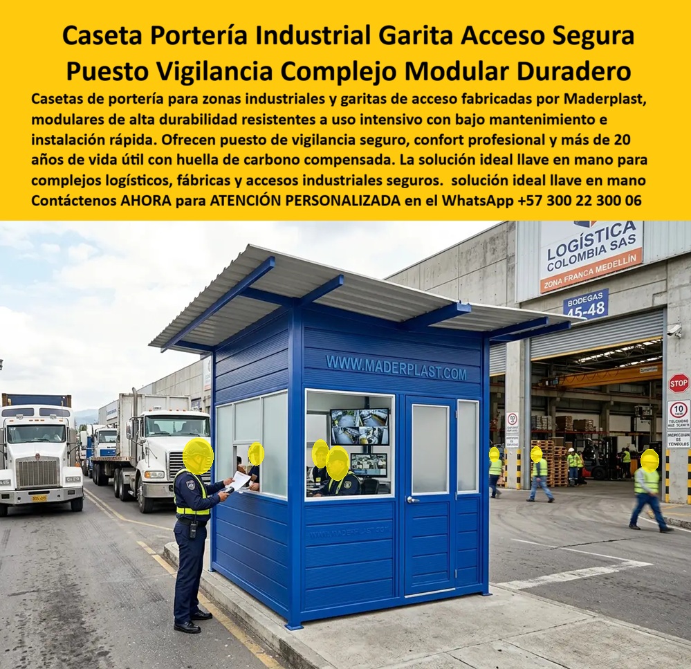 Caseta De Portería Zonas Industriales Garita De Acceso Maderplast - Caseta de Portería Industrial Garita de Acceso Segura: Puesto de Vigilancia Modular para Complejos Industriales Maderplast Esta portería industrial azul compacta fabricada por Maderplast destaca por su diseño modular robusto con techo alero protector, amplias ventanas de visibilidad total, puerta de acceso segura y estructura de polímeros técnicos de color integral. Instalada en zona franca con alto tráfico vehicular y logístico, la garita combina puesto de control, vigilancia y confort operativo en un solo módulo prefabricado listo para usar. Su textura lisa, resistente y de bajo mantenimiento se aprecia en paneles uniformes que soportan condiciones industriales extremas. Las casetas de portería, garitas de acceso y puestos de vigilancia Maderplast resuelven los principales dolores de gerentes de seguridad industrial, ingenieros de planta y contratistas: corrosión, oxidación, mantenimiento frecuente y tiempos largos de instalación. Estas construcciones modulares, shelters removibles y casetas prefabricadas se montan en horas, ofrecen más de 20 años de vida útil con cero mantenimiento, resistencia a UV, impactos, vandalismo y salinidad, y cumplen normas HSEQ. Su ligereza facilita el transporte y relocalización, mientras el material plástico avanzado elimina costos ocultos de pintura, reparaciones o reemplazos prematuros. Profesionales como ingenieros civiles, gerentes de compras industriales y proyectistas buscan precisamente estas soluciones duraderas para zonas francas, bodegas, parques industriales y accesos vehiculares. “Caseta portería industrial garita acceso segura modular” — Maderplast entrega la mejor alternativa con instalación rápida, bajo TCO y respaldo técnico real. “Puesto vigilancia complejo industrial bajo mantenimiento” — aquí encuentran durabilidad extrema comprobada en pruebas de laboratorio y videos de resistencia. “Garita seguridad industrial resistente prefabricada” — personalizable a medida con planos, renders y producción llave en mano. Así lo testifica el Ingeniero Jefe de Seguridad de Zona Franca Medellín (2025): “Reemplazamos garitas metálicas que se oxidan constantemente. Las casetas Maderplast instaladas en semanas siguen impecables, reduciendo drásticamente costos operativos y mejorando el confort del personal. Cumplen todas las especificaciones técnicas y nos dan total tranquilidad”. Maderplast convierte ideas en infraestructuras reales desde el anteproyecto hasta la entrega funcionando. Sus casetas de vigilancia, porterías industriales y garitas modulares ofrecen durabilidad extrema, estética profesional y la seguridad que todo técnico necesita para aprobar compras sin riesgos. Asesoría Especializada con un Especialista de Maderplast. Atención personalizada en este WhatsApp +57 300 22 300 06. Puesto Vigilancia Complejo Industrial Bajo Mantenimiento Instalada, Portería Industrial Modular Instalación Rápida Y Segura, Garita De Seguridad Industrial Resistente Caseta De Portería Zonas Industriales Garita De Acceso Maderplast Puesto Vigilancia Complejo Industrial Bajo Mantenimiento Instalada Portería Industrial Modular Instalación Rápida Y Segura Garita De Seguridad Industrial Resistente Caseta de Portería Industrial Garita de Acceso Segura: Puesto de Vigilancia Modular para Complejos Industriales Maderplast Esta portería industrial azul compacta fabricada por Maderplast destaca por su diseño modular robusto con techo alero protector, amplias ventanas de visibilidad total, puerta de acceso segura y estructura de polímeros técnicos de color integral. Instalada en zona franca con alto tráfico vehicular y logístico, la garita combina puesto de control, vigilancia y confort operativo en un solo módulo prefabricado listo para usar. Su textura lisa, resistente y de bajo mantenimiento se aprecia en paneles uniformes que soportan condiciones industriales extremas. Las casetas de portería, garitas de acceso y puestos de vigilancia Maderplast resuelven los principales dolores de gerentes de seguridad industrial, ingenieros de planta y contratistas: corrosión, oxidación, mantenimiento frecuente y tiempos largos de instalación. Estas construcciones modulares, shelters removibles y casetas prefabricadas se montan en horas, ofrecen más de 20 años de vida útil con cero mantenimiento, resistencia a UV, impactos, vandalismo y salinidad, y cumplen normas HSEQ. Su ligereza facilita el transporte y relocalización, mientras el material plástico avanzado elimina costos ocultos de pintura, reparaciones o reemplazos prematuros. Profesionales como ingenieros civiles, gerentes de compras industriales y proyectistas buscan precisamente estas soluciones duraderas para zonas francas, bodegas, parques industriales y accesos vehiculares. “Caseta portería industrial garita acceso segura modular” — Maderplast entrega la mejor alternativa con instalación rápida, bajo TCO y respaldo técnico real. “Puesto vigilancia complejo industrial bajo mantenimiento” — aquí encuentran durabilidad extrema comprobada en pruebas de laboratorio y videos de resistencia. “Garita seguridad industrial resistente prefabricada” — personalizable a medida con planos, renders y producción llave en mano. Así lo testifica el Ingeniero Jefe de Seguridad de Zona Franca Medellín (2025): “Reemplazamos garitas metálicas que se oxidan constantemente. Las casetas Maderplast instaladas en semanas siguen impecables, reduciendo drásticamente costos operativos y mejorando el confort del personal. Cumplen todas las especificaciones técnicas y nos dan total tranquilidad”. Maderplast convierte ideas en infraestructuras reales desde el anteproyecto hasta la entrega funcionando. Sus casetas de vigilancia, porterías industriales y garitas modulares ofrecen durabilidad extrema, estética profesional y la seguridad que todo técnico necesita para aprobar compras sin riesgos. Asesoría Especializada con un Especialista de Maderplast. Atención personalizada en este WhatsApp +57 300 22 300 06.
