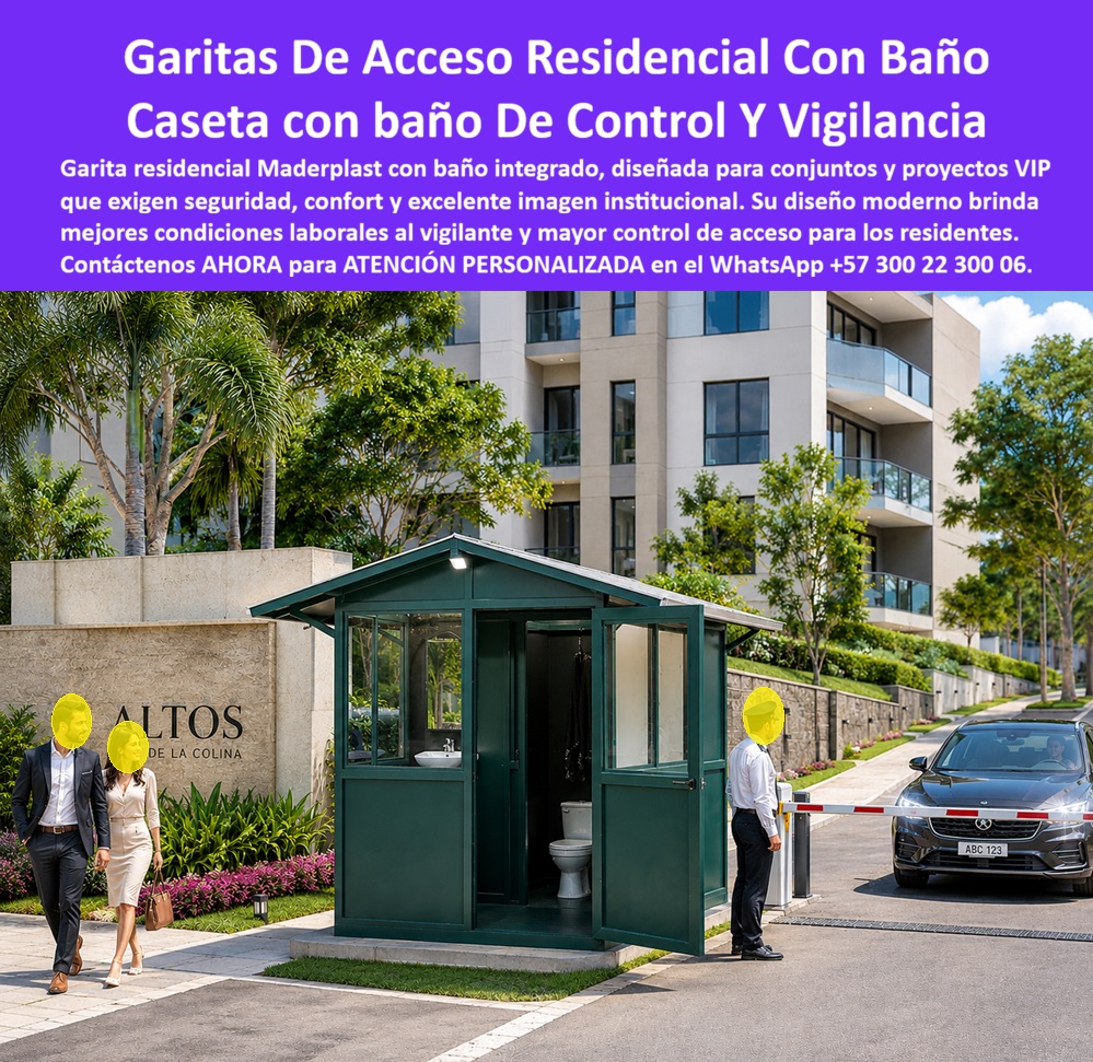 Garita De Acceso Conjuntos Elegantes Puesto De Vigilancia Maderplast - Caseta Control Acceso Conjunto Moderno Resistente Impacto, Puesto Control Acceso Conjunto VIP Prefabricado Instalado Llave En Mano, Caseta De Acceso Residencial alto Garita De Acceso Conjuntos Elegantes Puesto De Vigilancia Maderplast Caseta Control Acceso Conjunto Moderno Resistente Impacto Puesto Control Acceso Conjunto VIP Prefabricado Instalado Llave En Mano Caseta De Acceso Residencial alto